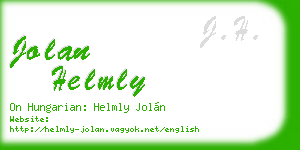 jolan helmly business card